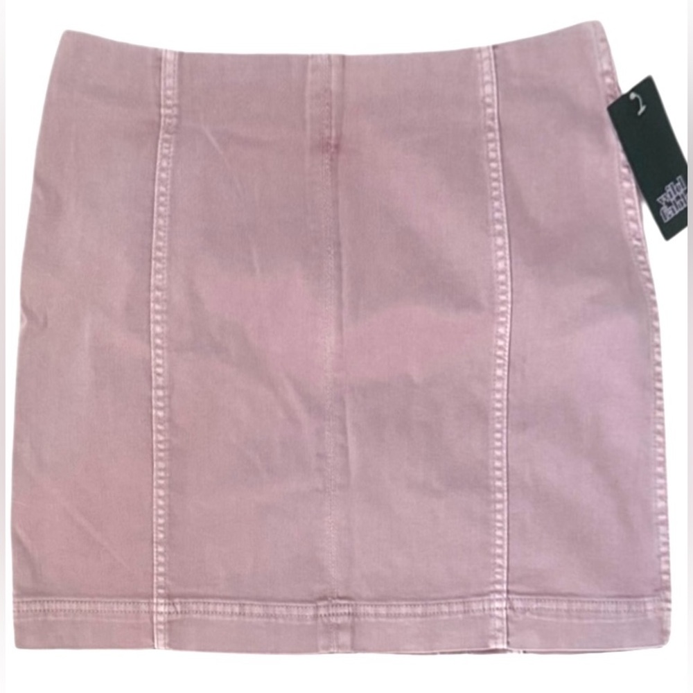 Wild Fable size 4 pink mauve wash fitted zipper back stretch denim Mini Skirt